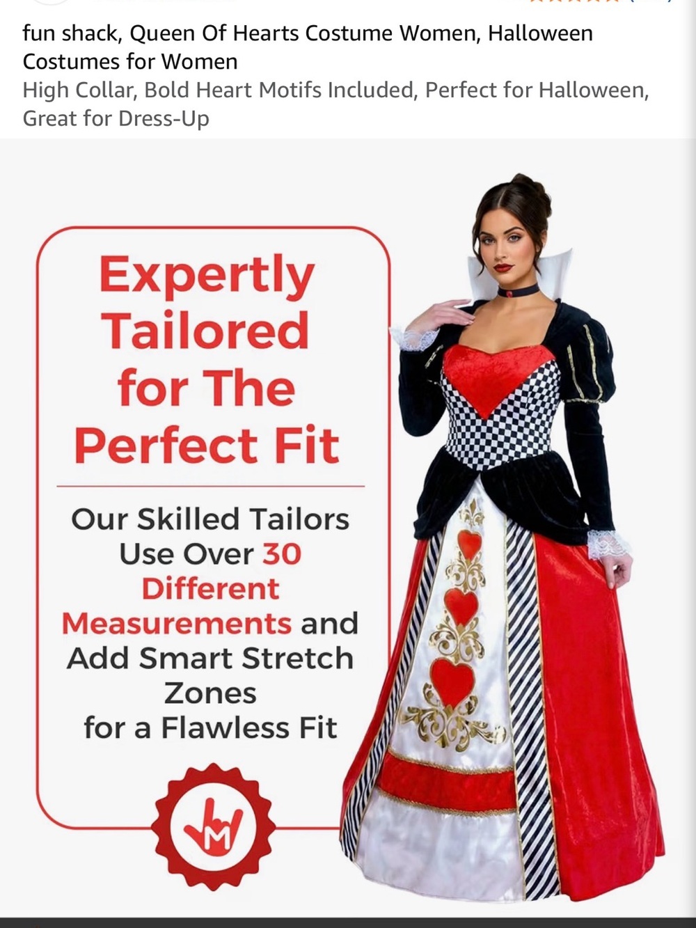 Queen of Hearts Red and Black Costume Skirt - Women's Costume